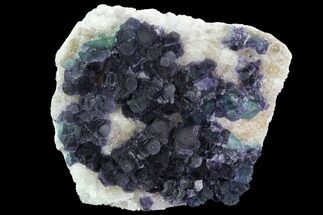 Stepped, Purple Fluorite on Quartz - China #96055