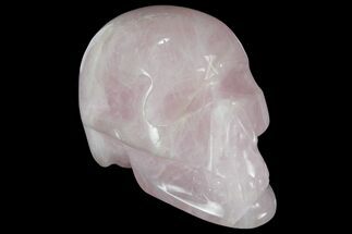 Polished Brazilian Rose Quartz Crystal Skull #95562