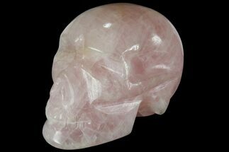 3.5" Polished Brazilian Rose Quartz Crystal Skull - Crystal #95564