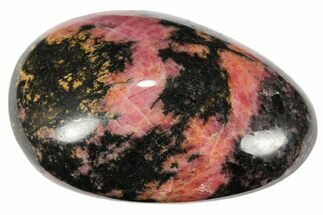 2" Polished Rhodonite Palm Stone - Crystal #103900