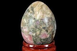 Polished Rhodochrosite Breccia Egg - Argentina #113384