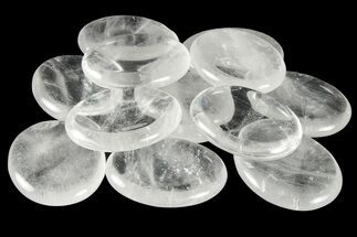Polished Clear Quartz Worry Stones - Size #115372