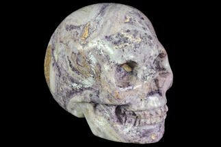 Realistic, Carved Chevron (Banded) Amethyst Skull #116488