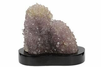 4.3" Tall, Amethyst "Stalactite" Formation With Wood Base - Uruguay - Crystal #121269