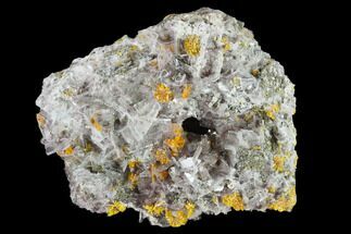Orpiment Flowers On Tabular Barite Crystals - Peru #133100