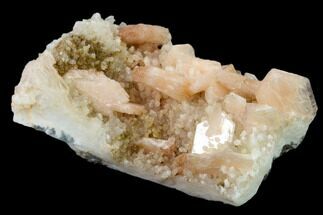 Peach Stilbite Crystals on Chalcedony - India #135822