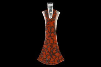 Ruby Red Dinosaur Bone (Gembone) Axe Pendant #146261