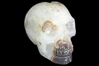 4.6" Polished Quartz/Agate Crystal Skull - Crystal #148110