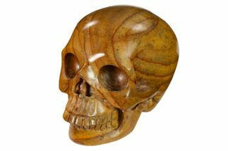 Realistic, Polished Picture Jasper Skull #151152