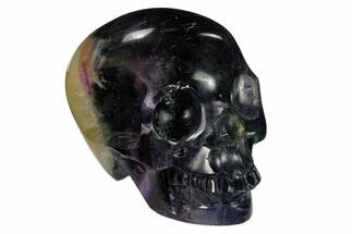 Realistic, Carved Green & Purple Fluorite Skull #151230