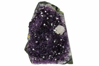 Amethyst Cut Base Crystal Cluster with Calcite - Uruguay #151255