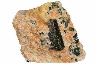 Huge, Apatite Crystals in Orange Calcite - Quebec, Canada #152177