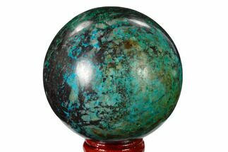2.55" Polished Malachite & Chrysocolla Sphere - Peru - Crystal #156475