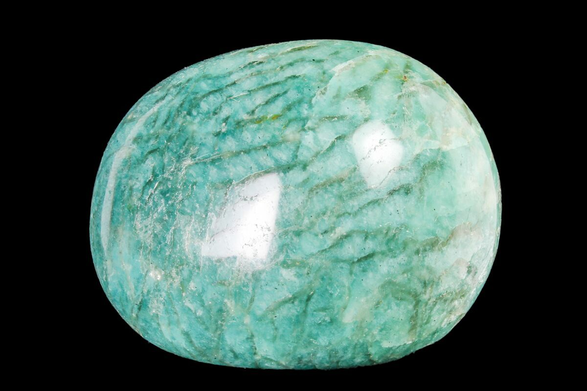 2.3" Polished Graphic Amazonite Stone (158411) For Sale