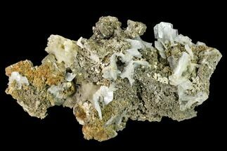 5.8" Blue Bladed Barite Crystal Cluster on Pyrite - Morocco - Crystal #160140