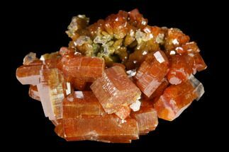 Vanadinite and Calcite Crystal Association - Apex Mine, Mexico #165322
