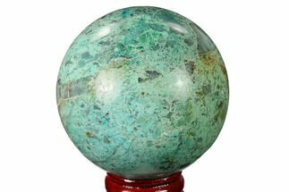 2.5" Polished Chrysocolla and Malachite Sphere - Bagdad Mine, Arizona - Crystal #167652