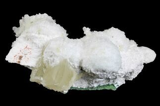 Stilbite, Calcite & Apophyllite Crystals on Mordenite - India #168748