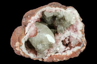 Pink Amethyst Geode With Calcite - Argentina #170181
