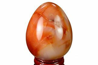 2.25" Colorful, Polished Carnelian Agate Egg - Madagascar - Crystal #172700