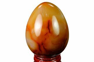 2.4" Colorful, Polished Carnelian Agate Egg - Madagascar - Crystal #172709