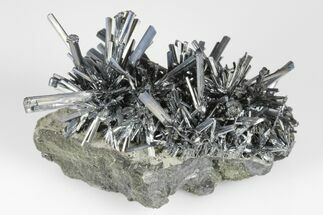 Metallic Stibnite Crystal Spray On Matrix - China #175888