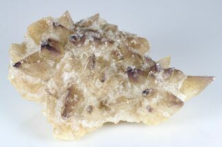 Calcite Crystal Cluster with Purple Fluorite and Gypsum - China #177672