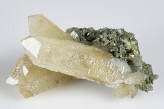 Quartz Crystal Cluster with Calcite & Loellingite -Inner Mongolia #180306