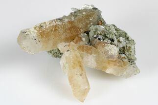 Quartz Crystal Cluster with Calcite & Loellingite -Inner Mongolia #180313
