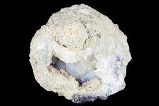Quartz Geode With Fluorescent Purple Fluorite - Mexico #182410
