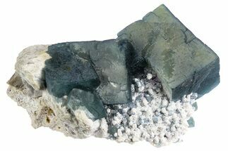 4.1" Seafoam-Green, Cubic Fluorite (Large Crystals) - Huanggang Mine - Crystal #182650