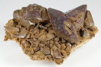 Calcite Crystals With Purple (Yttrofluorite?) Fluorite #177684