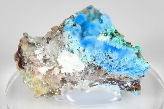 Vibrant Blue, Cyanotrichite On Fluorite - China #183995