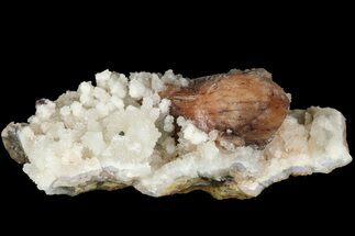 Stilbite Crystal on Sparkling Quartz Chalcedony - India #183977