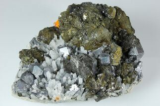 6" Galena, Chalcopyrite, Quartz and Orpiment Association - Palomo Mine - Crystal #184558
