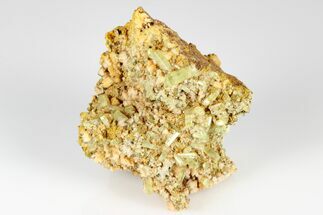 Lustrous, Yellow Apatite Crystals on Feldspar - Morocco #185468