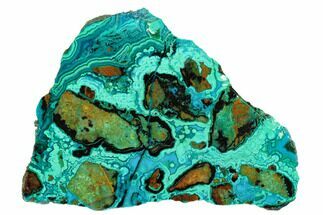 4" Polished Banded Chrysocolla and Malachite - Bagdad Mine, Arizona - Crystal #185884