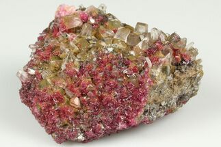Roselite and Calcite Crystal Association - Aghbar Mine, Morocco #184210
