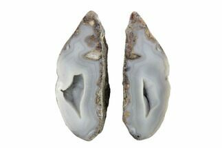 4.7" Polished, Banded Agate Nodule Pair - Kerrouchen, Morocco - Crystal #186936