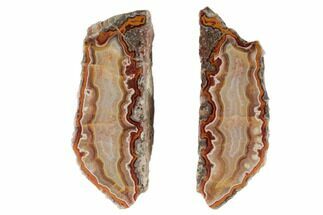 Polished Banded Agate Nodule Pair - Morocco #187158