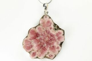 Large, Rhodochrosite Pendant (Necklace) - Sterling Silver #192305