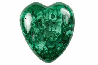 1.6" Polished Malachite Heart - Congo - Crystal #194253