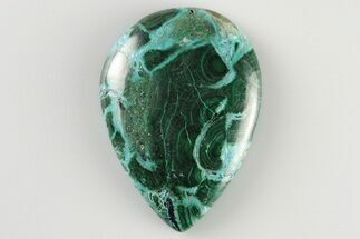 1.57" Polished, Chrysocolla and Malachite Teardrop Cabochon  - Crystal #194793