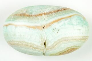 2.7" Polished Blue Caribbean Calcite Palm Stone - Crystal #187869