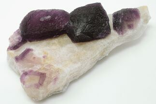 5.4" Lustrous, Stepped-Octahedral Purple Fluorite - Yiwu, China - Crystal #197080