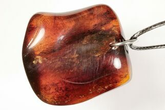 1.7" Polished Chiapas Amber (17.5 grams) Necklace - Mexico - Fossil #197909
