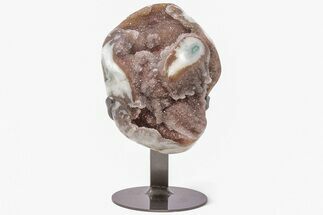 Sparkly, Red Druzy Quartz Geode Section on Metal Stand #199680