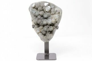 8.8" Sparkling Druzy Quartz Geode Section on Metal Stand   - Crystal #199977