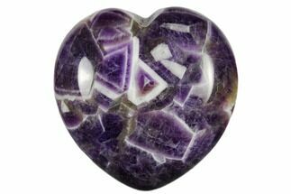 1.6" Polished Chevron Amethyst Hearts - Crystal #202112