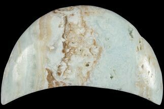 Polished Blue Caribbean Calcite Moon #202859